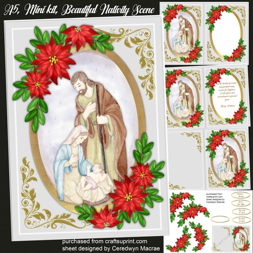 A5, Mini Kit, Beautiful Nativity Scene 