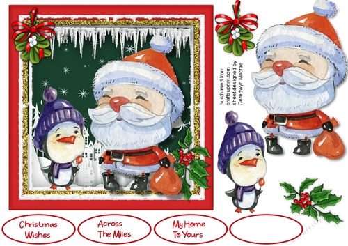 7x7 Santa And Penguin