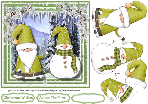 Santa and Snowman , Green