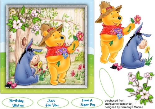 7x7 Poohs Picking The Flowers