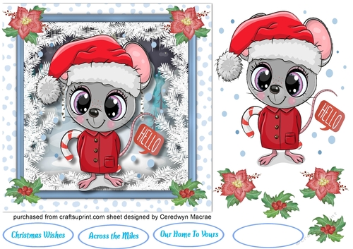 Gorgeous Christmas Mouse 7x7 