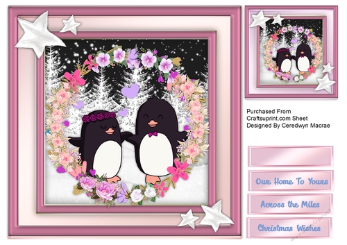  Penguins In a Wreath 