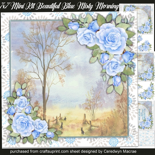 7x7 Mini Kit, Beautiful Blue Misty Morning