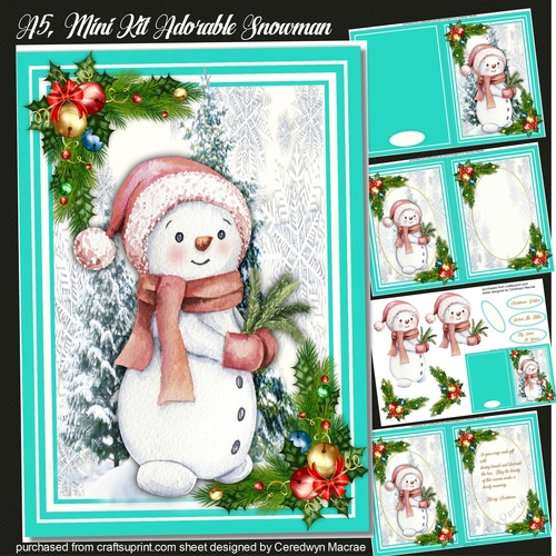 A5,Mini Kit , Adorable Snowman 
