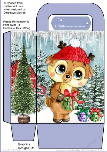 Reindeers Presents  Gift Bag