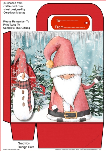 Santas Red  Gift Bag