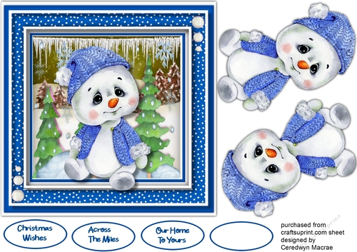 Gorgeous Snowbaby in a Blue Outfit  7x7