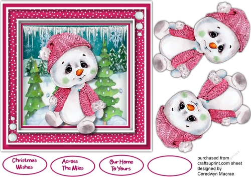 Gorgeous Snowbaby in a Pink Outfit  7x7