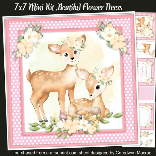 7x7 Mini Kit, Beautiful Flowers Deers