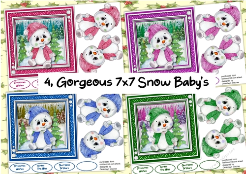 4, Gorgeous 7x7 Snow Babys 