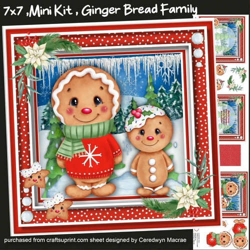 7x7 Mini Kit, Ginger Bread Family