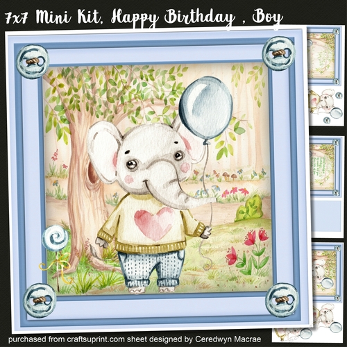 7x7 Mini Kit, Happy Birthday  ,Boy
