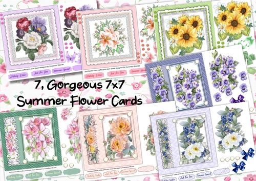 7, Gorgeous 7x7 Summer Flower Cards