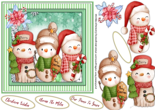 Adorable Little Snow Men Friends 