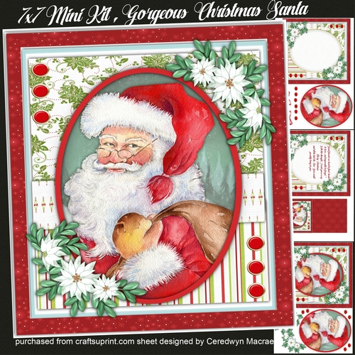 7x7 Mini Kit Gorgeous Christmas Santa