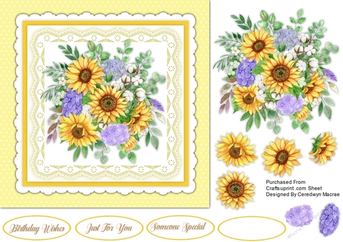 Beautiful Sunflowers and Hydrangeas
