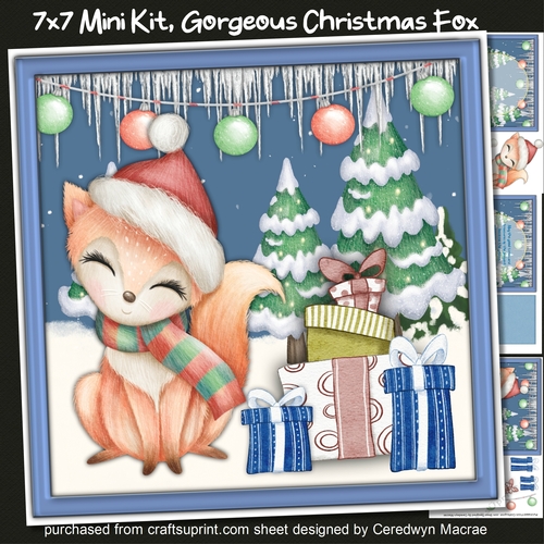 7x7 Mini kit , Gorgeous Christmas Fox