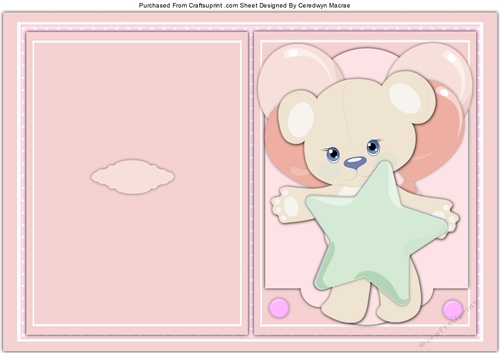 A5, Print and fold Teddys Star 
