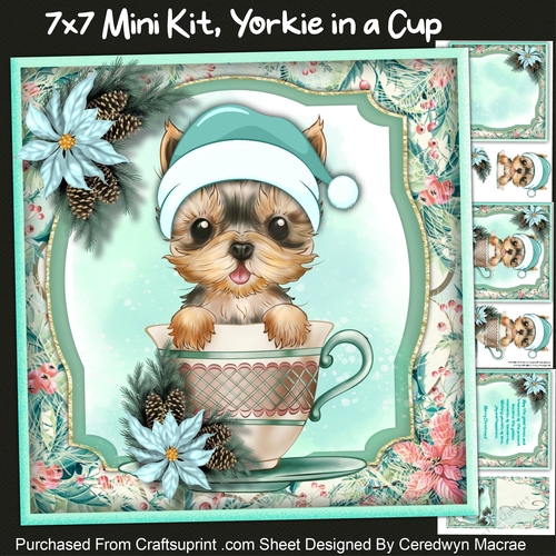 7x7 Mini Kit, Yorkie in a Cup 