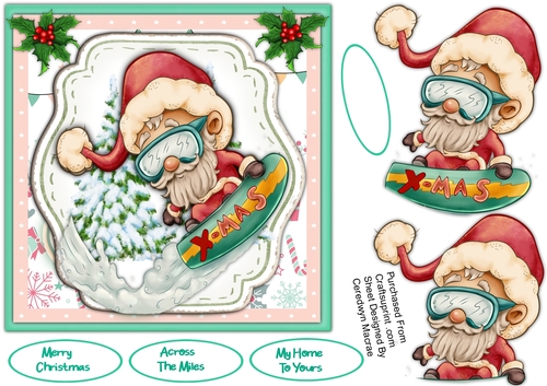 Santa The Sketeboarder 7x7