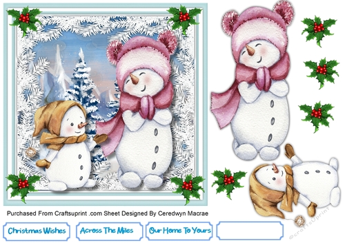 7x7 Adorable Snowmen