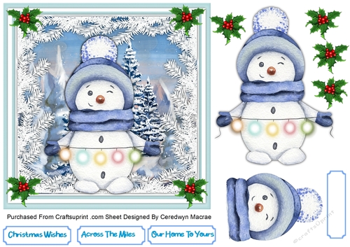 Snowmans Christmas Lights7x7 