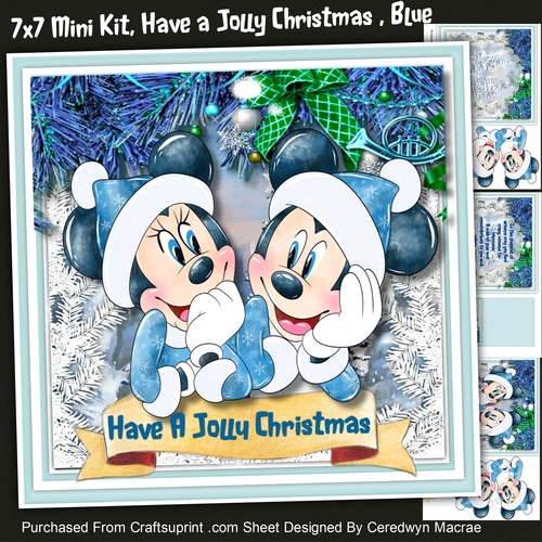 7x7 Mini Kit, Have a Jolly Christmas , Blue 
