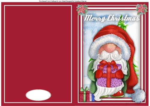 A5 ,Print ,Cut And Fold , Santa Gnome