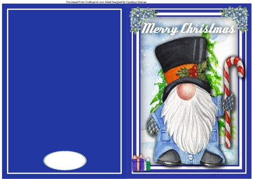 A5 ,Print ,Cut And Fold , Christmas Gnome 2