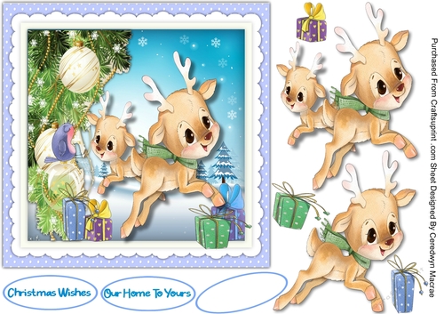 7x7 Gorgeous Jumping Deer