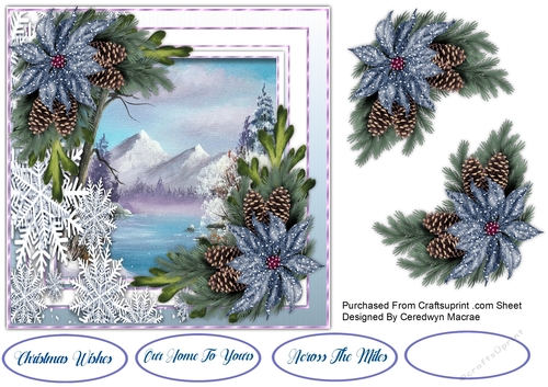 7x7 Snowflakes and Poinsettias  3