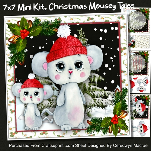 7x7 Mini Kit , Christmas Mousey Tales