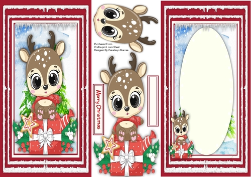DL, Reindeer Card and Blank Insert