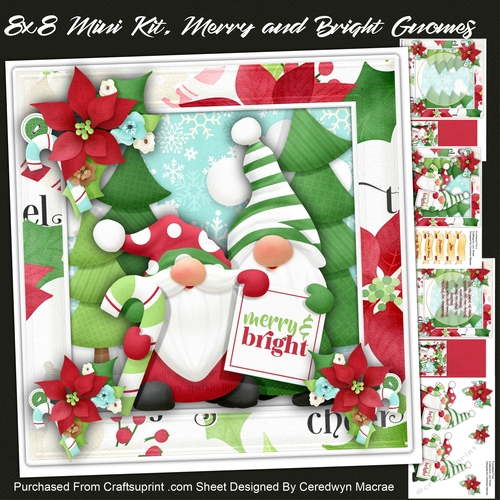 8x8 Mini Kit, Merry and Bright Gnomes