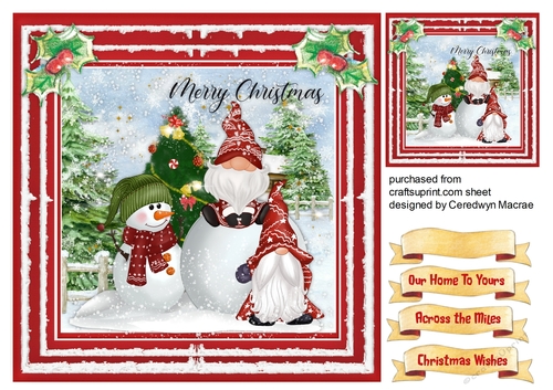 Merry Christms Gnome 8x8 
