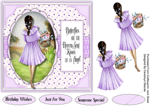 7x7 Butterfly Wishes and Angels Kisses