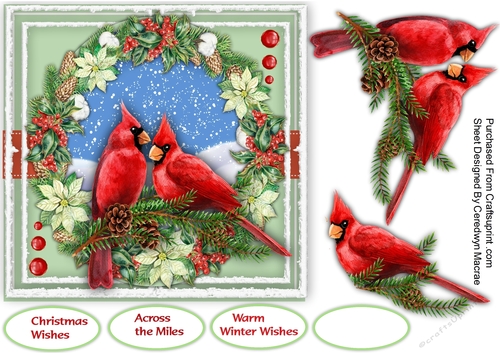 Beautiful Wreath and Cardinals 