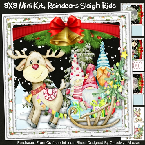 8x8 Mini Kit, Reindeers Sleigh Ride