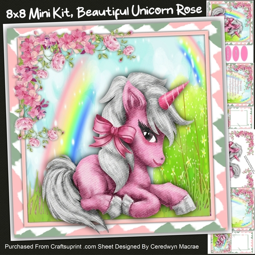 8x8 Mini Kit, Beautiful Unicorn Rose
