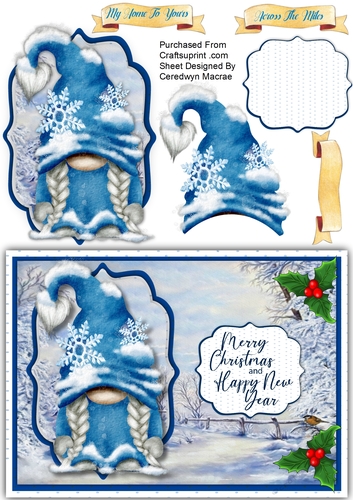 A5, Gnome For Christmas , Blue