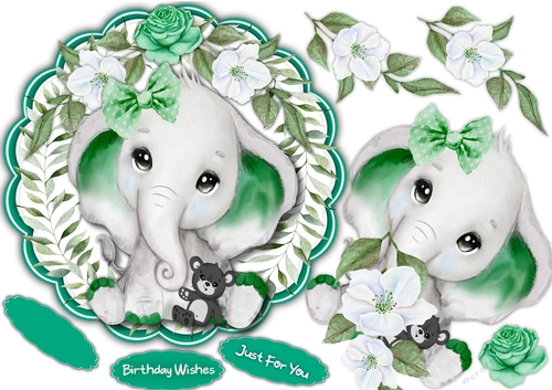 Gorgeous Green Ellie with Teddy