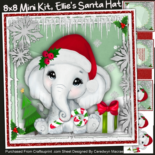 8x8 Mini Kit, Ellis Santa Hat