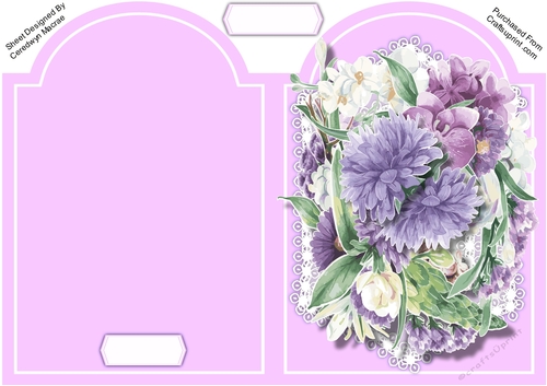 Print, Cut and Fold , Beautiful Lilac Flowers