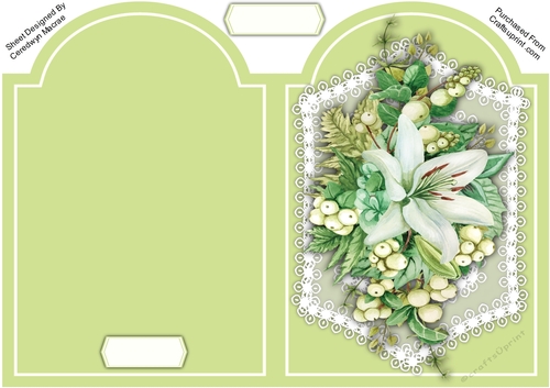 Print, Cut and Fold , Beautiful Lilliess and Berries