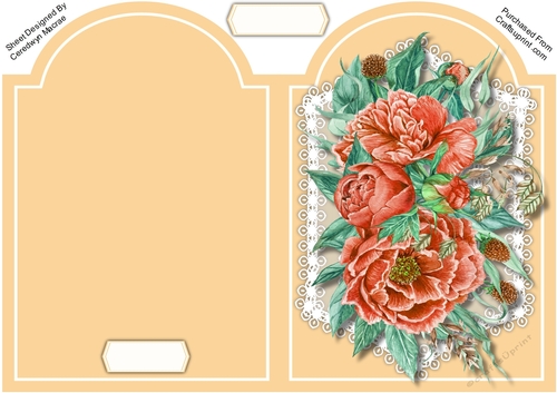 Print, Cut and Fold , Beautiful Peonys 