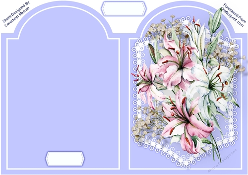 Print, Cut and Fold ,Gorgeous Lily and Babys Breath