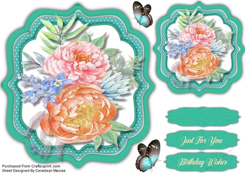 Beautiful Aqua Bracket with Roses 