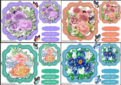 4,Lovely Floral Bracket Toppers
