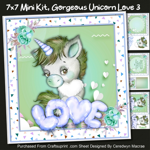 7x7 Mini Kit, Gorgeous Unicorn Love 3