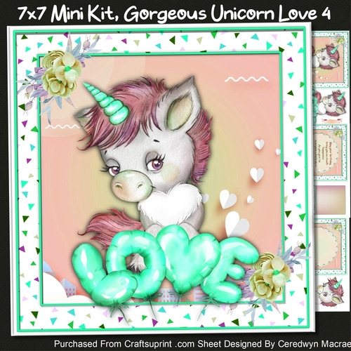 7x7 Mini Kit, Gorgeous Unicorn Love 4